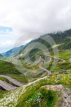 Landscape with amazing road , Transfagarasan , Romania