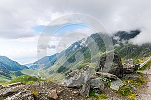 Landscape with amazing road , Transfagarasan , Romania photo