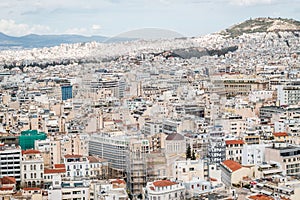 Landscape of ancient city with blue sky and clouds