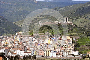 Landscape of the ancient city of Bosa