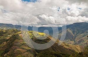 Landscape of the andean mountains in the north of peru