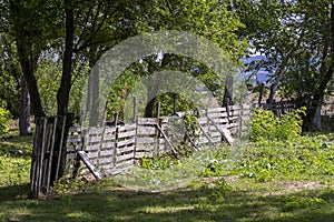 Landscape with animal enclosures