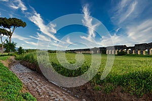 Landscape of The Aqueducts Park, Rome Italy