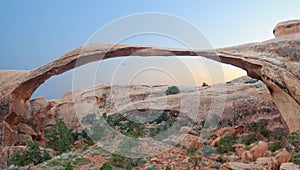 Landscape Arch Panoramic at Sunset photo