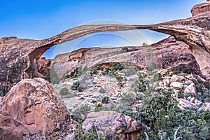 Landscape Arch Sunset Devils Garden Arches National Park Moab Utah