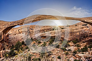 Landscape Arch Sunset Devils Garden Arches National Park Moab Utah