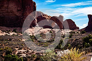 Landscape of Arches National Park in mid October