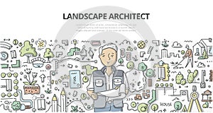 Landscape Architect Doodle Concept
