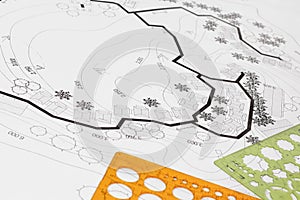 Landscape architecture design garden plan for housing development