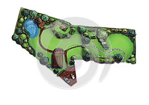 Landscape architecture design plan in the courtyard of the villa, country house, in the country.