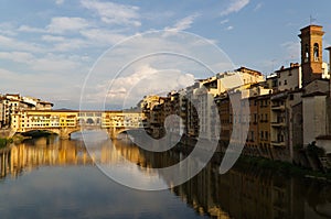 The landscape of the Arno River in Florence