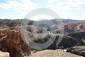 The landscape around Charyn river canyon. Charyn National Park. Almaty region. Kazakhstan