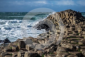 Landscape around Giant`s Causeway, Northern Ireland