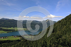 The landscape around Lake Wolfgangsee, Schafbergbahn, Salzkammergut, Salzburg, Austria