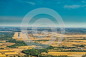 Landscape around Madrid Barajas  International Airport, Spain, Pilots view during approach - aerial view photo