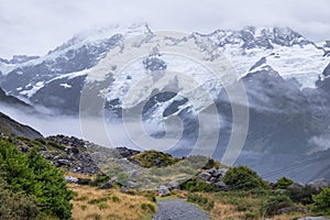 Landscape around Mt.Cook/Aoraki national park, New Zealand