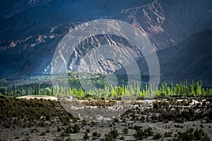 Landscape around Nubra Valley in Ladakh, India