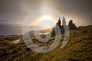 The Landscape Around the Old Man of Storr and the Storr Cliffs, Isle of Skye, Scotland, United Kingdom