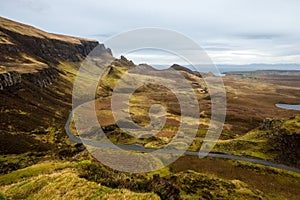 Landscape around Quiraing, Isle of Skye, Scotland, United Kingdom