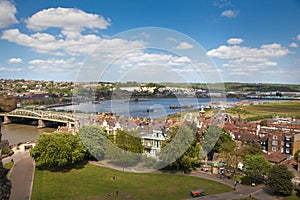 Landscape around of Rochester city include river Kent and yacht club