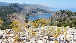 The landscape around Serce limanÃÂ± on the Bozburun peninsula in Turkey.