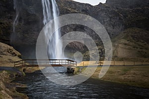 Landscape around Skogafoss waterfall in Iceland