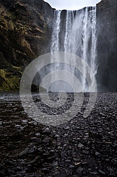 Landscape around Skogafoss waterfall in Iceland