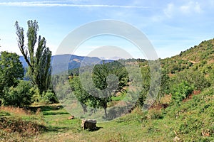 landscape around Voskopoja, Albania