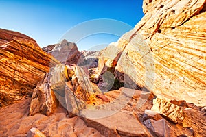 Landscape around White Domes Trail in Valley of Fire State Park near Las Vegas, Nevada
