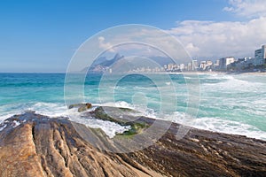 Landscape of Arpoador Beach, Brazil