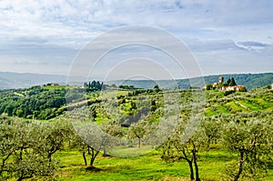 Landscape from Artimino in Tuscany Italy