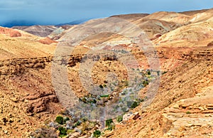 Landscape of the Asif Ounila valley in the High Atlas Mountains, Morocco