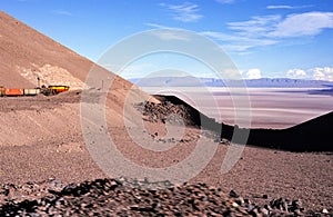 Landscape of the Atacama desert with the famous ` Train into the Clouds`, Argentinia