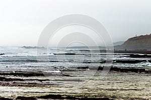 Landscape with the Atlantic Ocean on a dark day