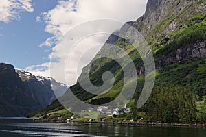 Landscape of the Aurlandsfjord and Naeroyfjorden fjords Norway