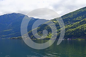 Landscape of the Aurlandsfjord and Naeroyfjorden fjords Norway