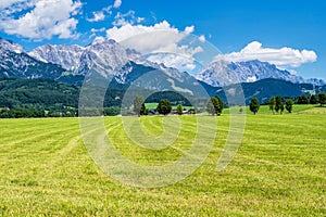 Landscape in the Austrian alps at Saalfelden  district Zell am See in Salzburg