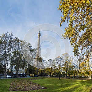 Landscape of the autumn in the Paris