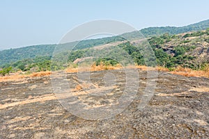 Landscape in autumn at the top of mountains of Sanjay Gandhi National Park, Mumbai, India