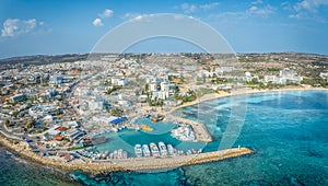 Landscape with Ayia Napa beach and Harbour, Cyprus