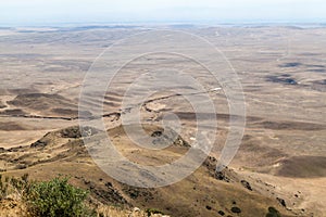 Landscape of Azerbaijan as seen from Davit Gareja monastic complex in Georg