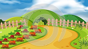 Landscape background design of vegetable garden