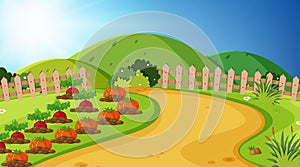 Landscape background design of vegetable garden