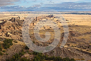 The Landscape of Badlands National Park in South Dakota