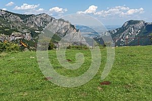 Landscape of Balkan Mountains with Vratsata pass, town of Vratsa and Village of Zgorigrad, Bulgaria