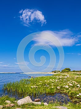 Landscape on the Baltic Sea coast on the island of Ã–land in Sweden