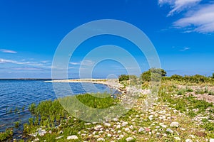 Landscape on the Baltic Sea coast on the island of Ã–land in Sweden