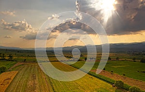 Landscape from Banat in Romania, geographical historical region between Central and Eastern Europe divided among Romania, Serbia