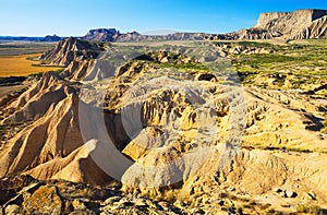 Landscape of bardenas reales natural park in summer