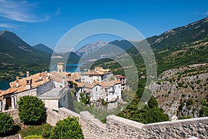 Landscape of Barrea lake, Abruzzo, Italy